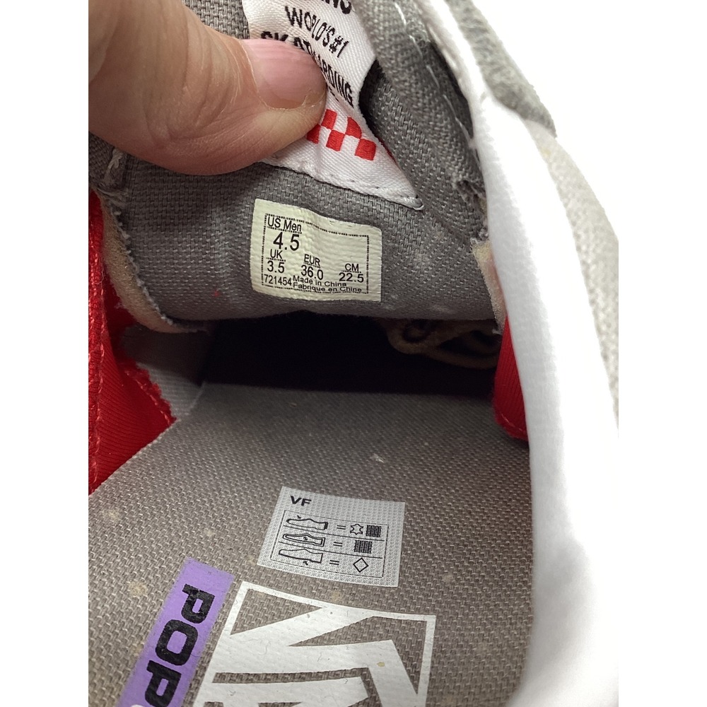 Vans Skate Old Skool Grey White Suede Canvas PopCush Sneakers Mens 4.5 Womens 6 - Picture 7 of 7